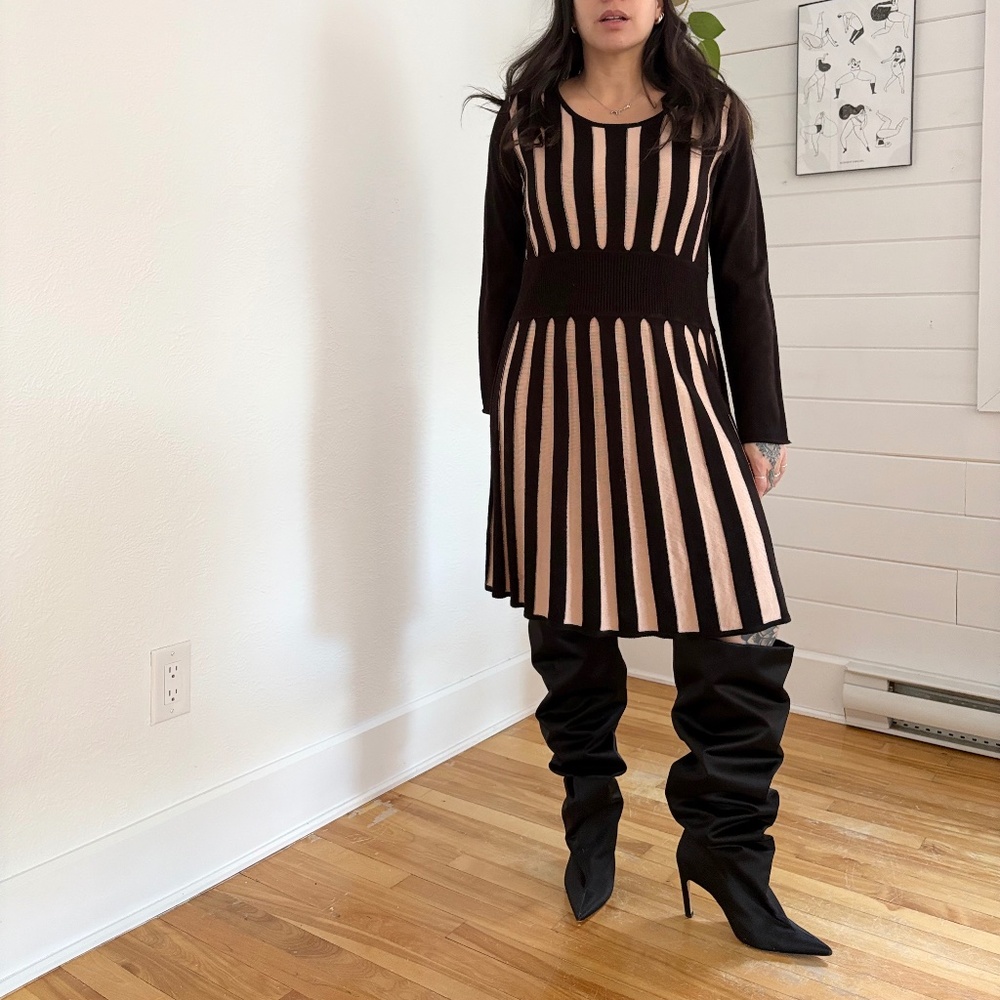 Y2K Fen Wright Manson Studio stripe knit dress
